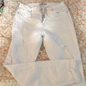 Just Black Distresses White Jeans